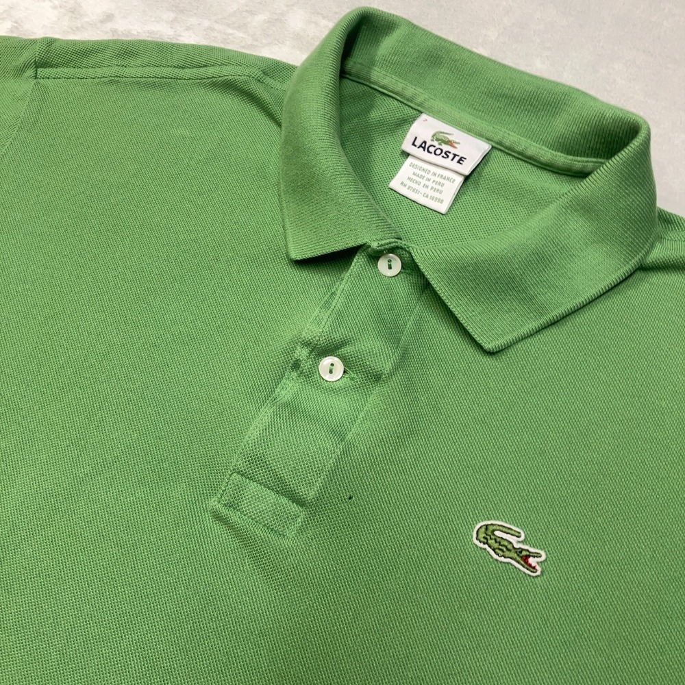 Lacoste Classic Polo Shirt Men's 7 / 2XL Green Tennis‎ Prep Summer Pique Cotton
